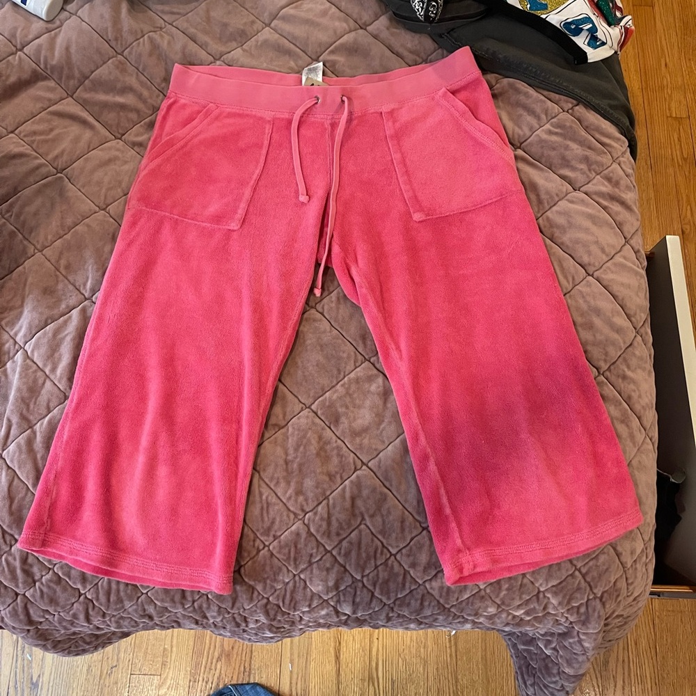Y2K Juicy Couture Pink Capri Terry Cloth Pants